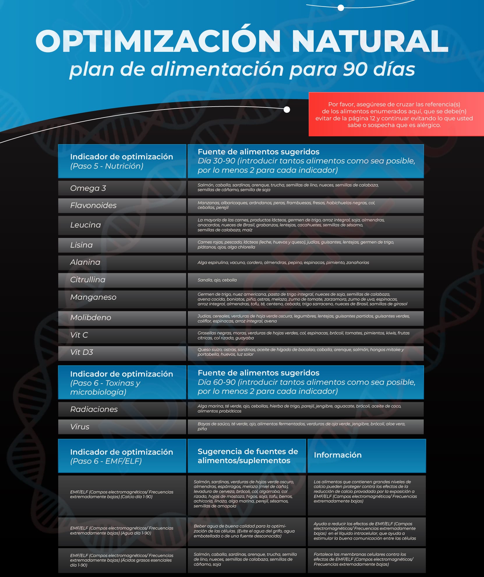 Programa de optimización para 90 días