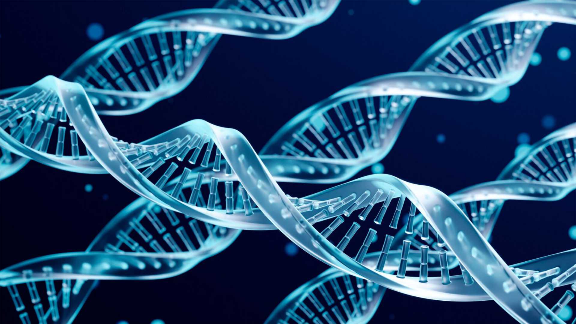 Representación azul de varias estructuras de ADN